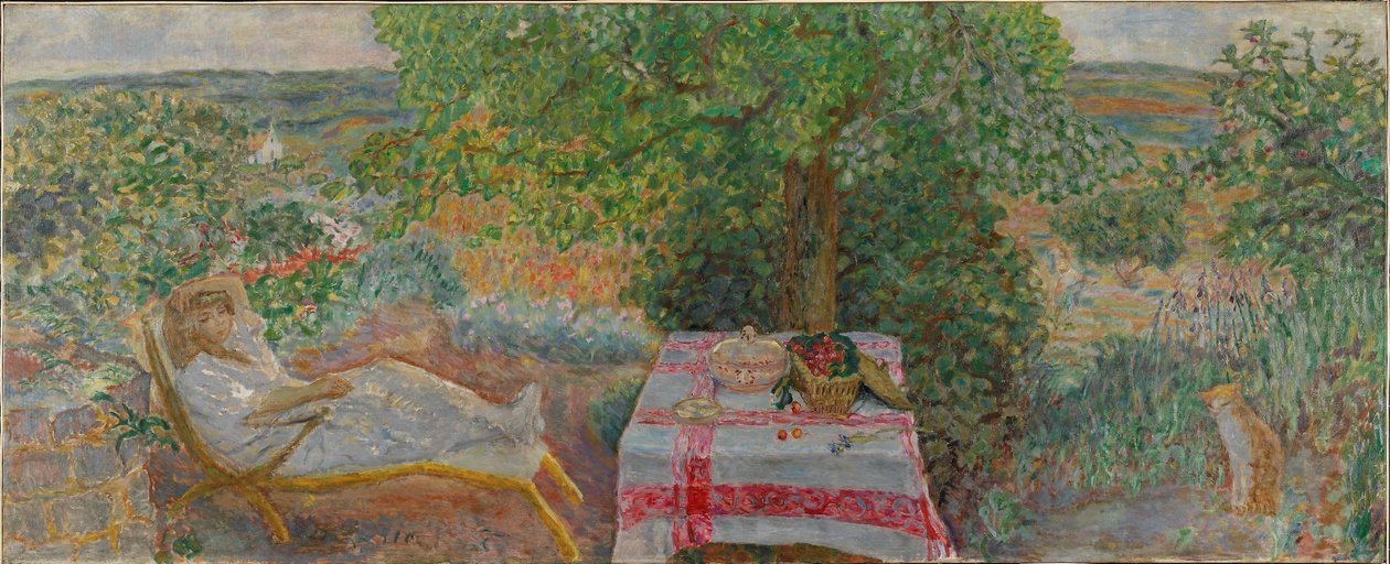 Kvinna i ett landskap, ca 1914 (olja på duk) av Pierre Bonnard