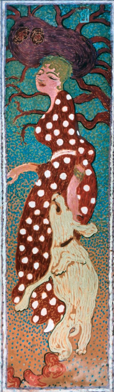 Kvinna i en vit prickig klänning, 1891 av Pierre Bonnard