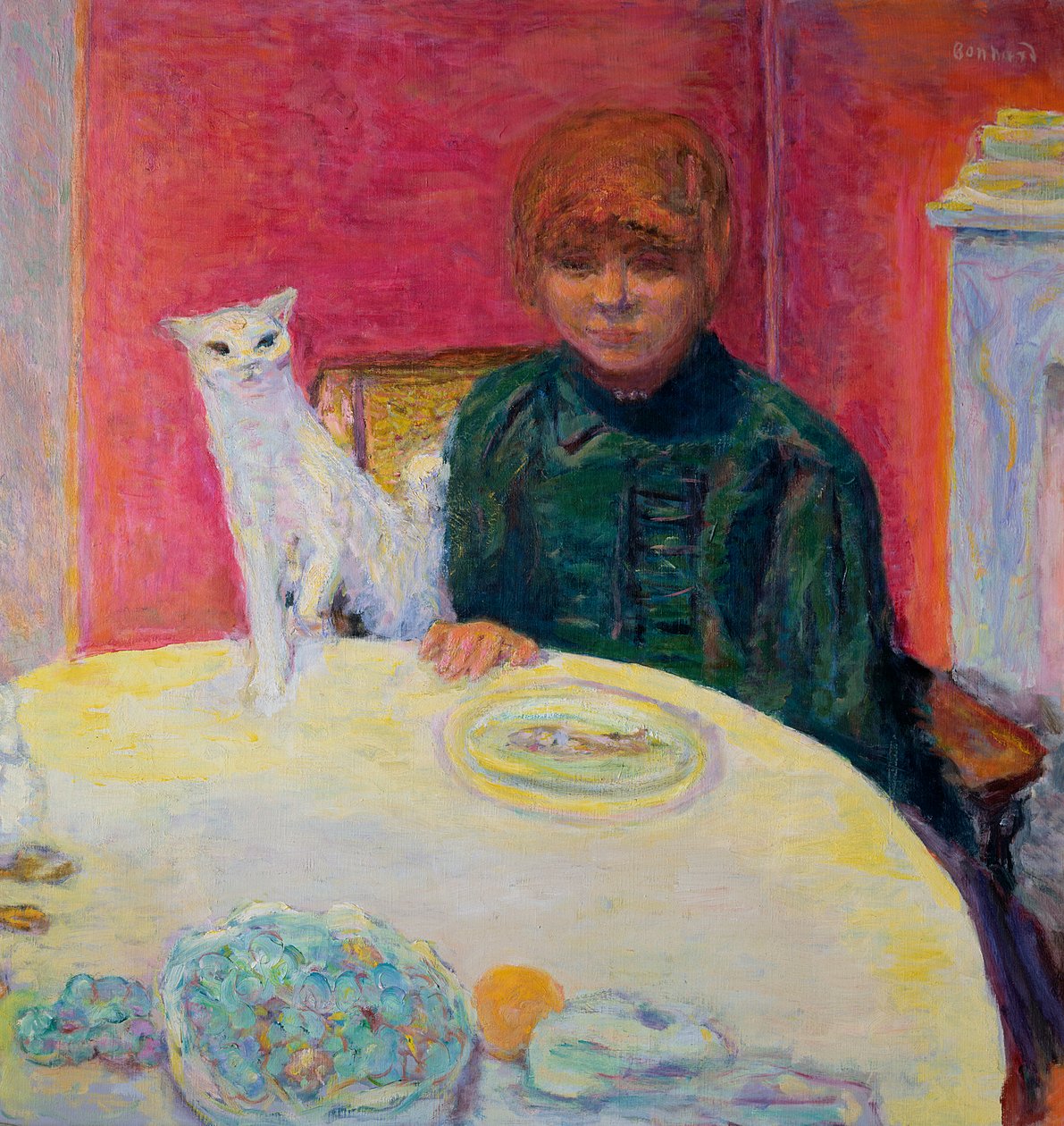 Kvinna med en katt, 1912 av Pierre Bonnard