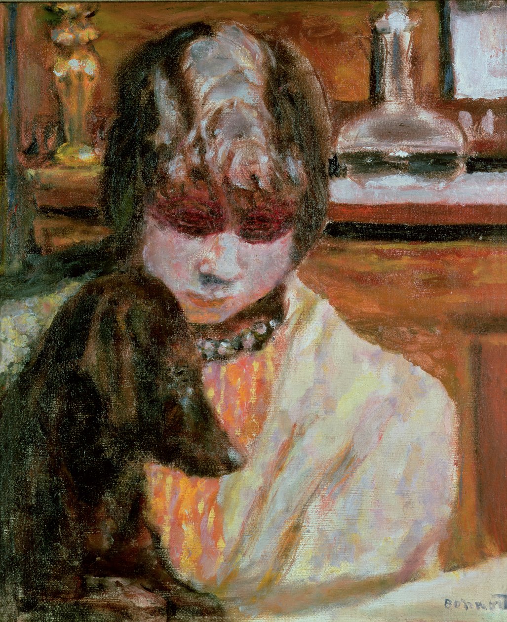 Kvinna med hund, ca 1913 av Pierre Bonnard