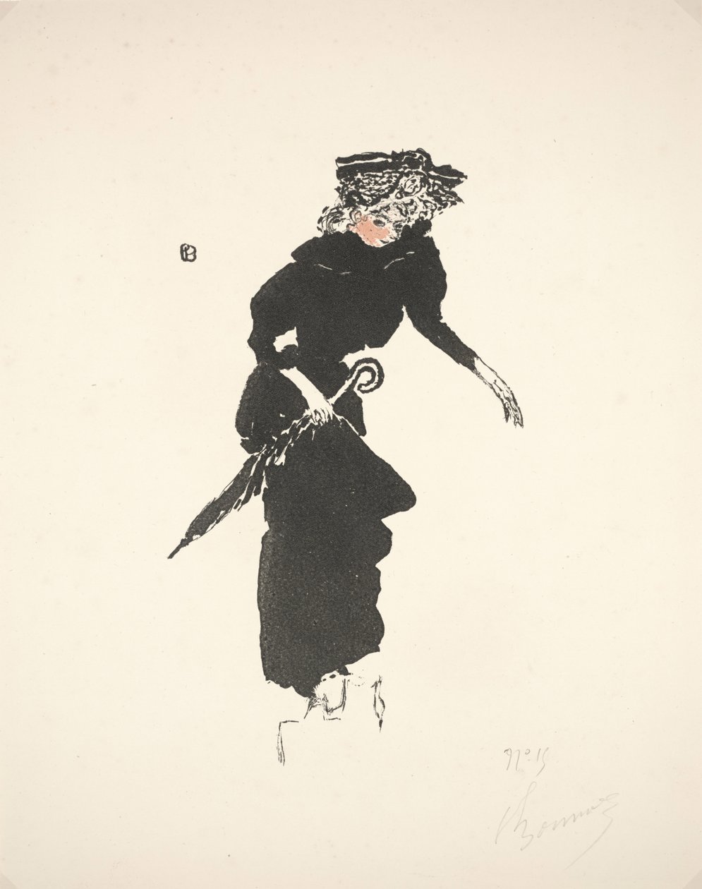 Kvinna med ett paraply av Pierre Bonnard