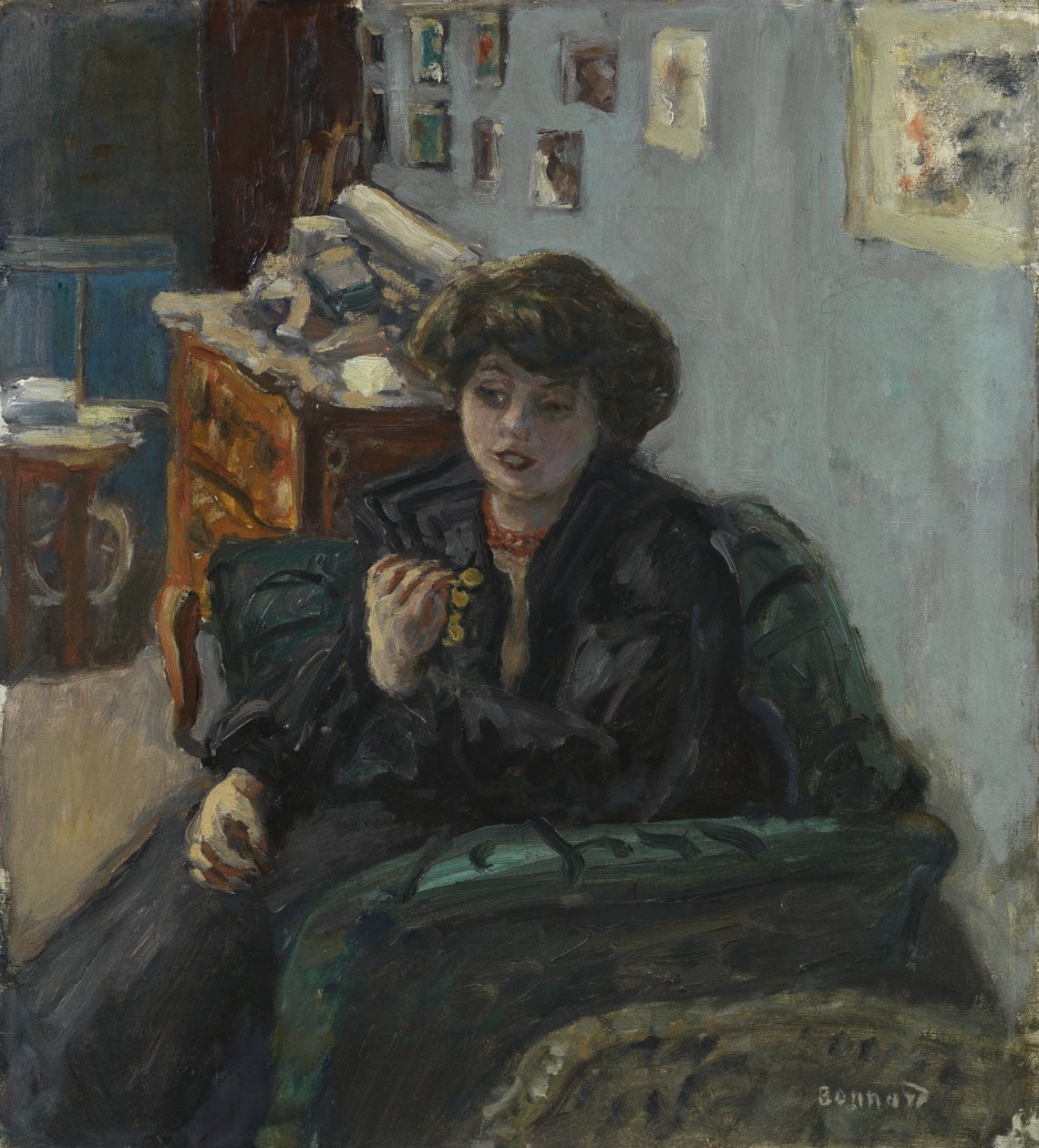 Ung kvinna i en interiör, ca 1906 (olja på duk) av Pierre Bonnard