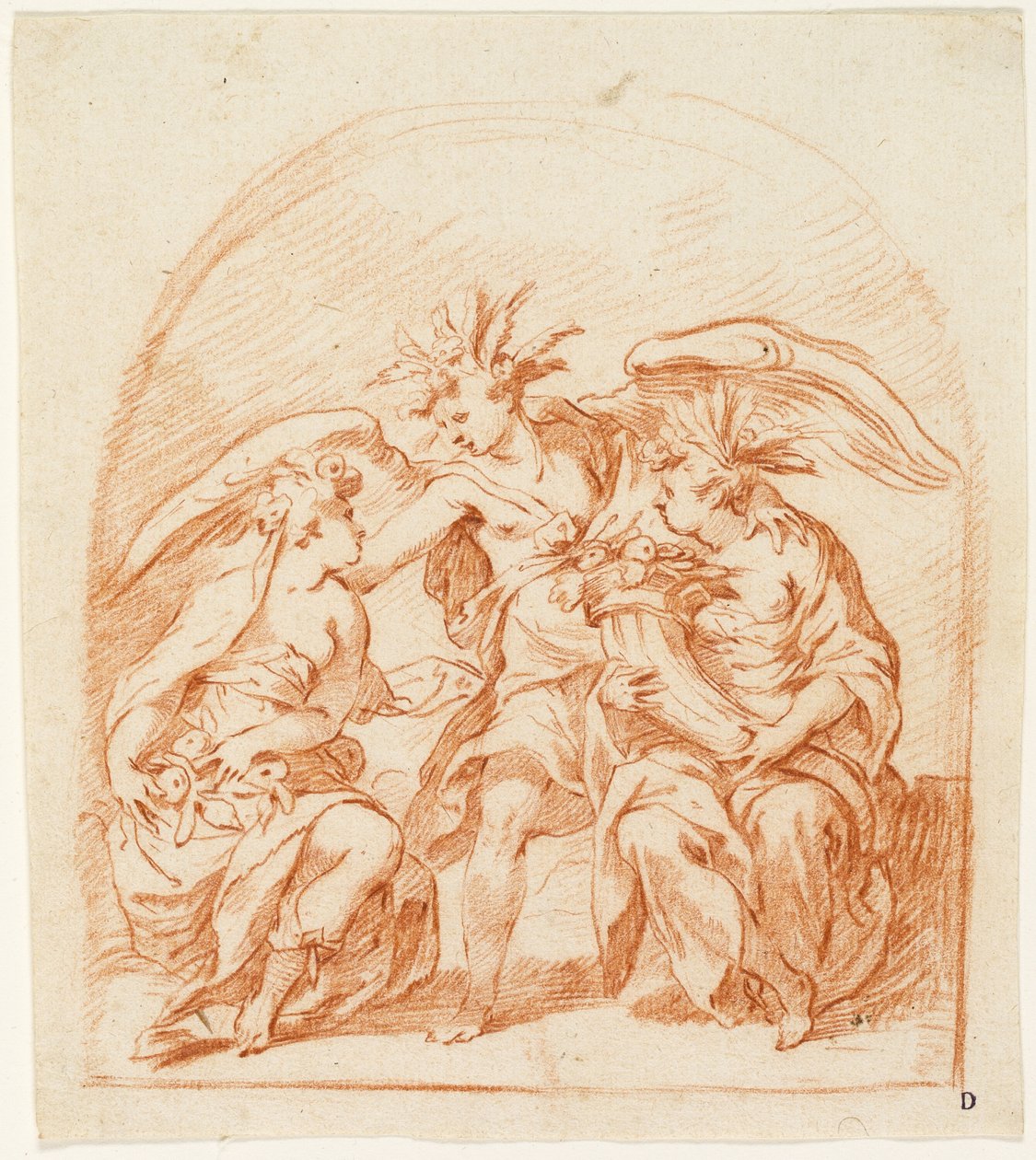 Allegorisk sommarfigur flankerad av Pomona och Ceres av Pierre Brebiette