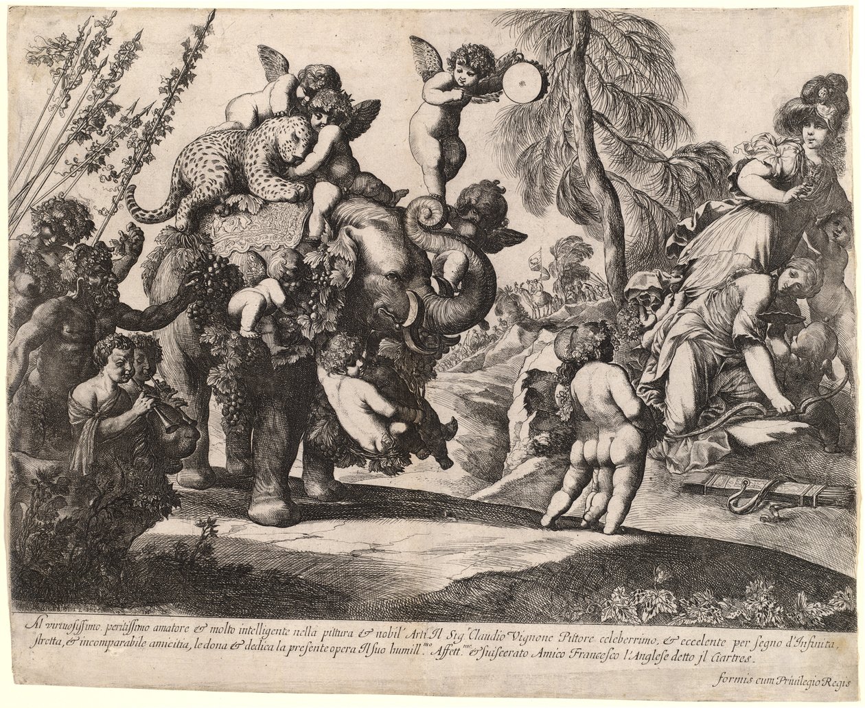 Bacchus med Diana och Minerva av Pierre Brebiette