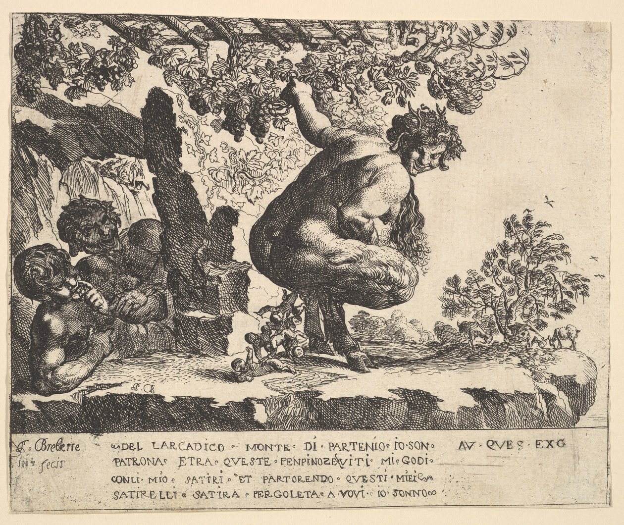 Satyrernas födelse, 1610-42. av Pierre Brebiette