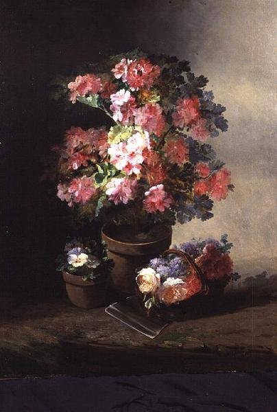 Stilleben av rosor i en kruka, ca 1870 av Pierre Camille Gontier
