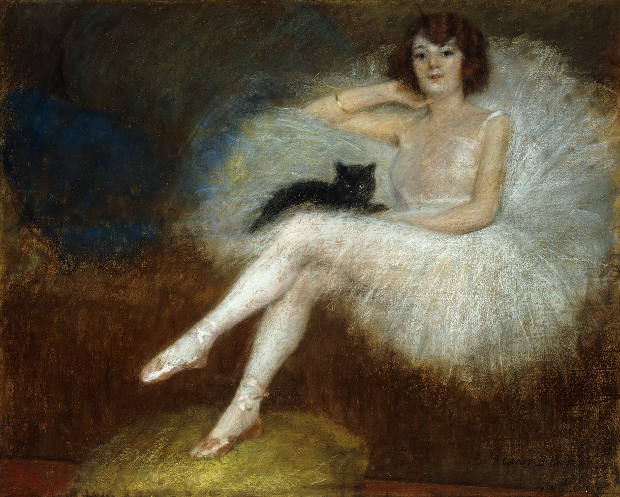 Ballerina med en svart katt av Pierre Carrier-Belleuse