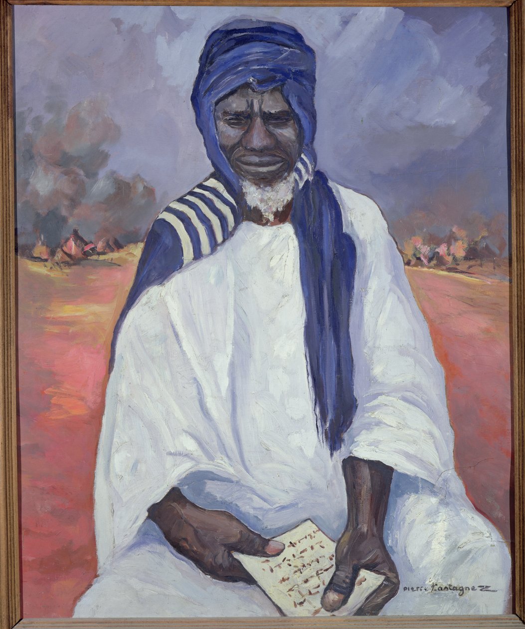 Porträtt av Amami Samori Toure (c.1830-1900) (olja på duk) av Pierre Castagnez