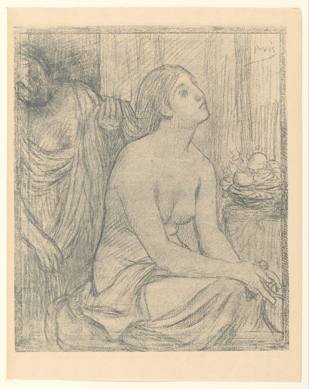 Kvinna på hennes toalett av Pierre Cécile Puvis de Chavannes