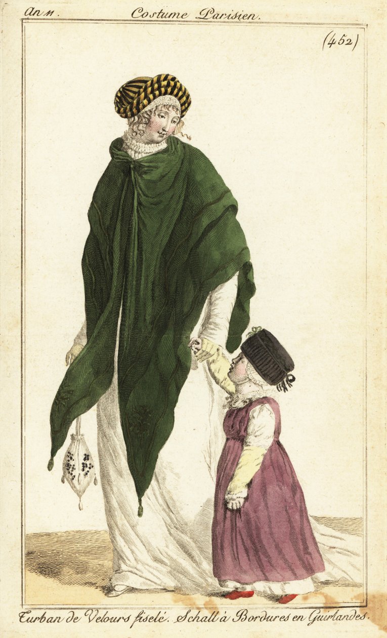 Fashionabla kvinna och barn, Paris av Pierre Charles Baquoy