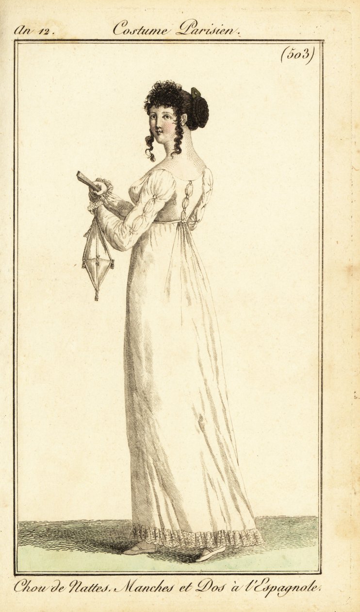 Kvinna i klänning med spanska pilar, Paris av Pierre Charles Baquoy
