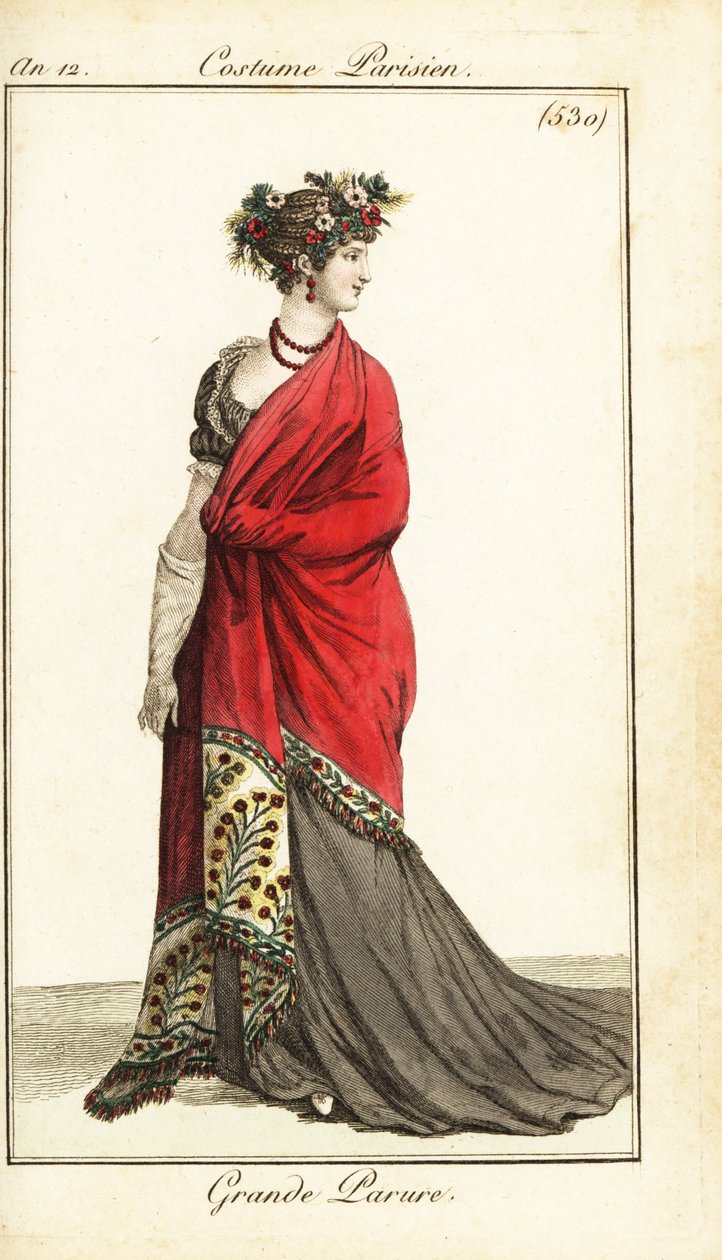 Kvinna i mycket högtidskläder, Paris av Pierre Charles Baquoy