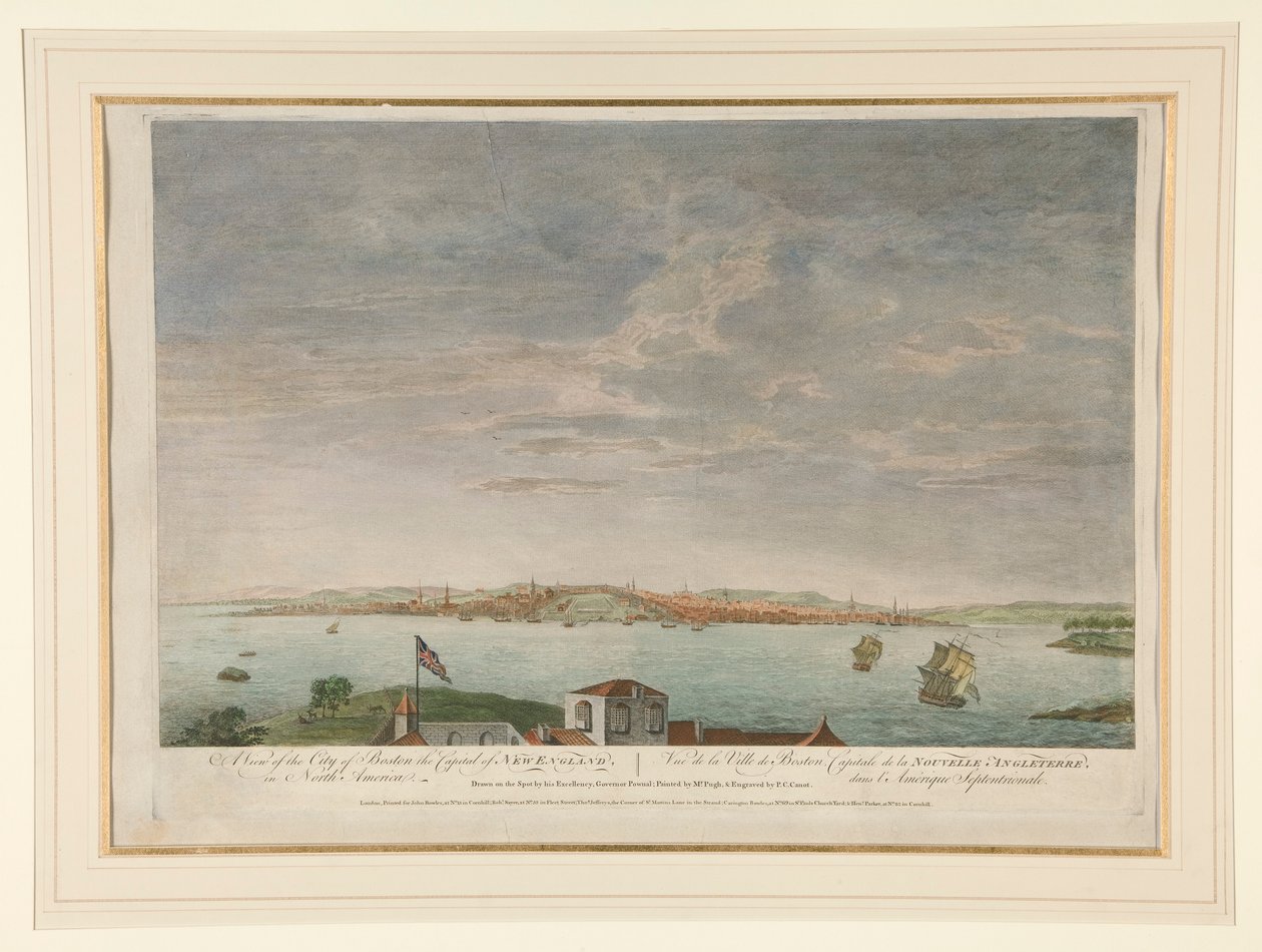 En vy av staden Boston, huvudstaden i New England, i Nordamerika av Pierre Charles Canot