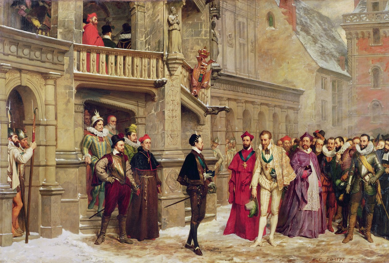 Henri III och hertigen de Guise, 1855 av Pierre Charles Comte