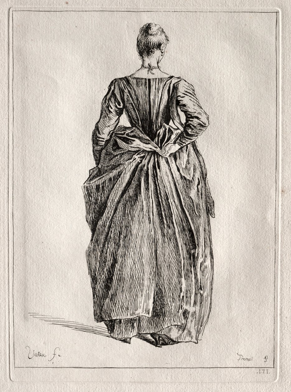 Studie av en kvinna från ryggen. av Pierre Charles Trémolière