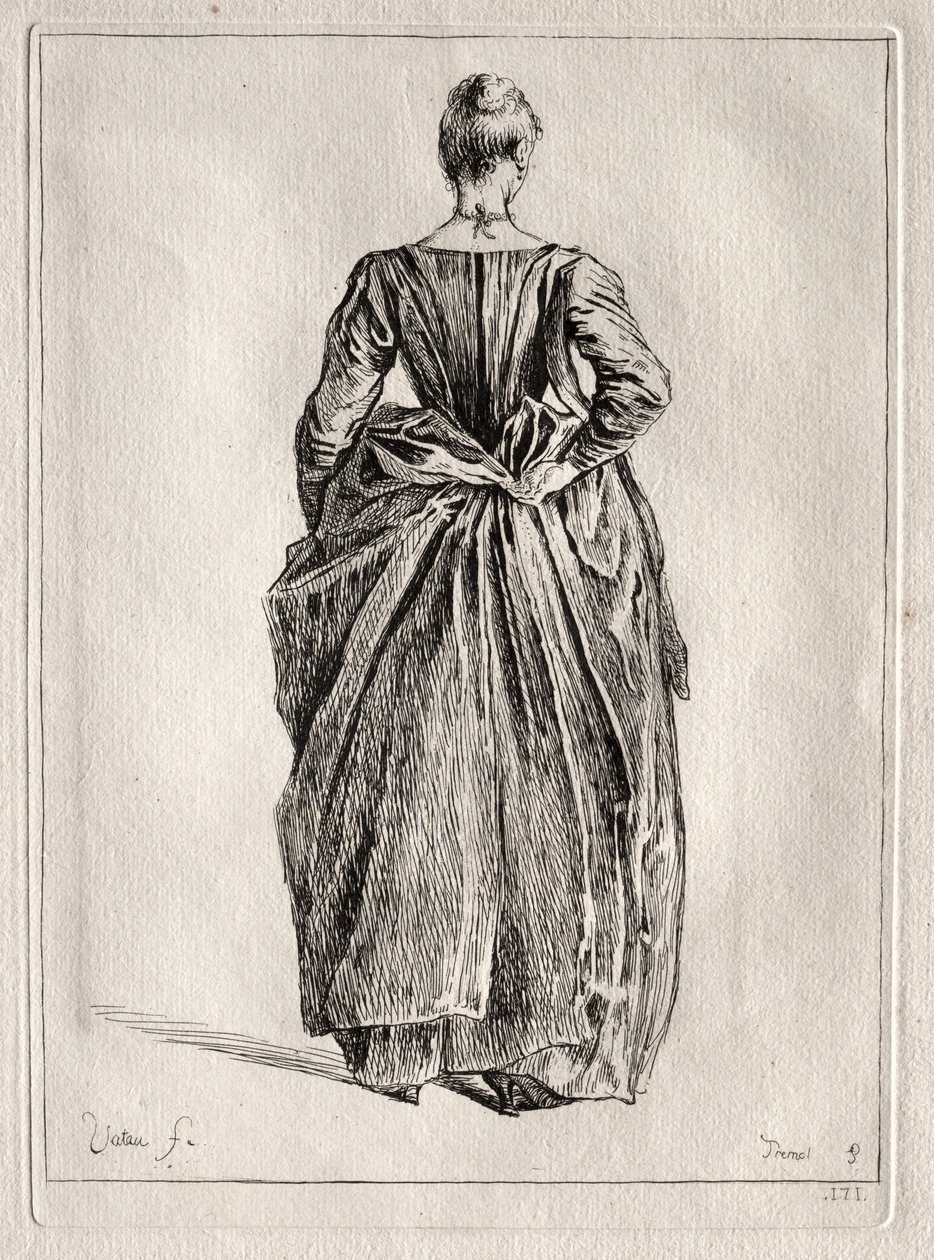 Studie av en kvinna från ryggen av Pierre Charles Trémolière