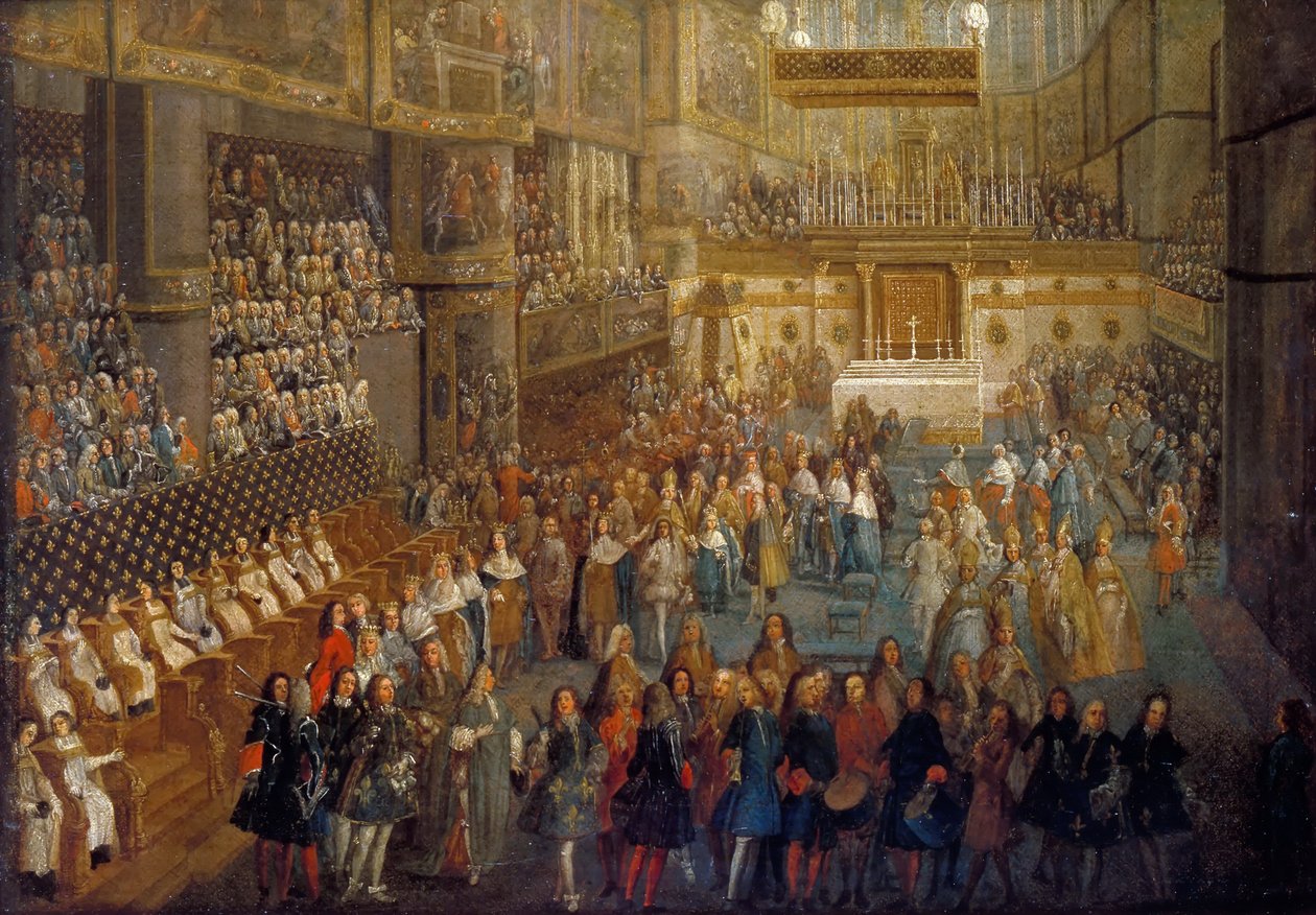 Ludvig XV:s kröning i Rheims katedral, 25 oktober 1722 av Pierre Denis II Martin