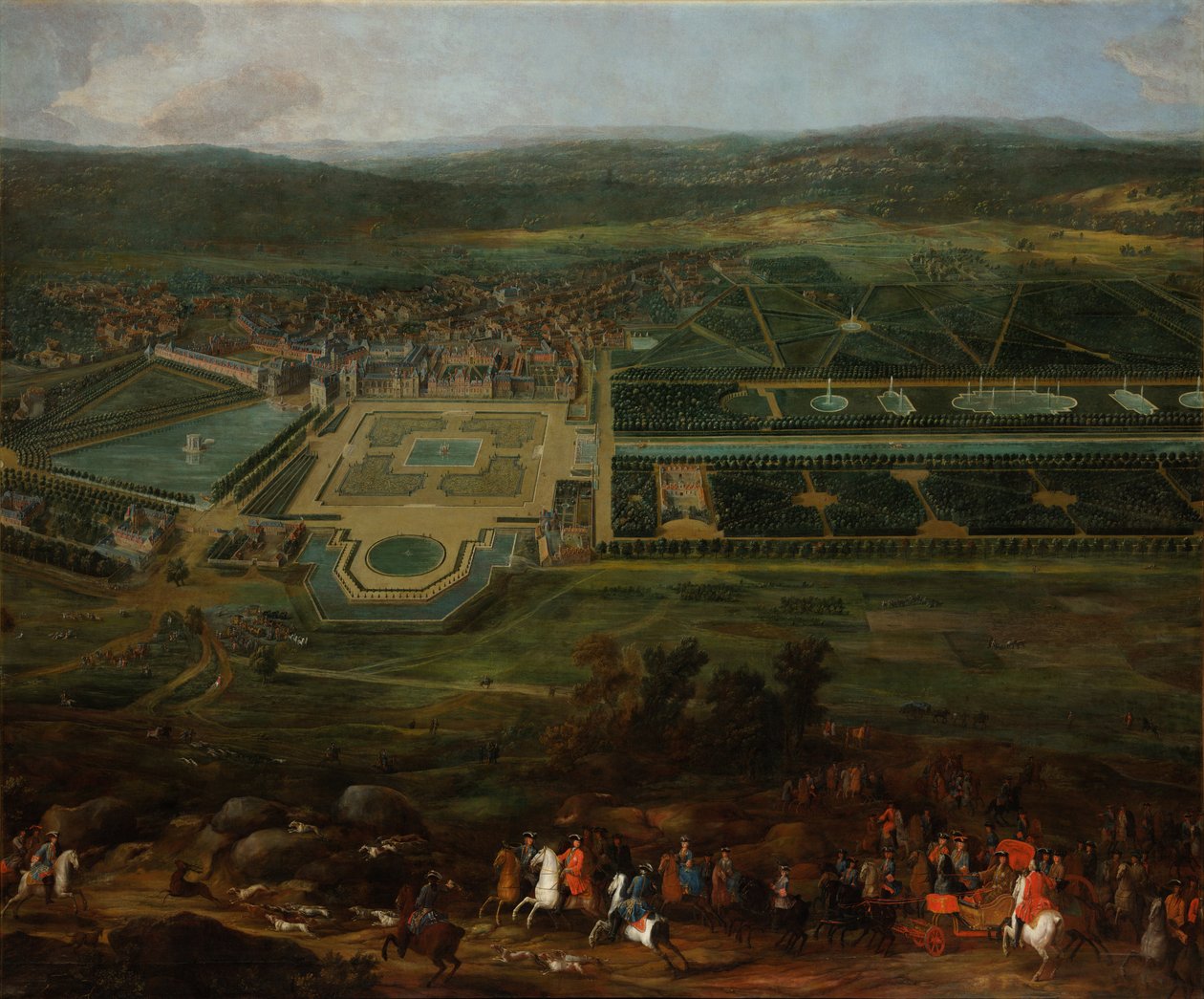 Utsikt över Château de Fontainebleau, 1718-1725 av Pierre Denis II Martin