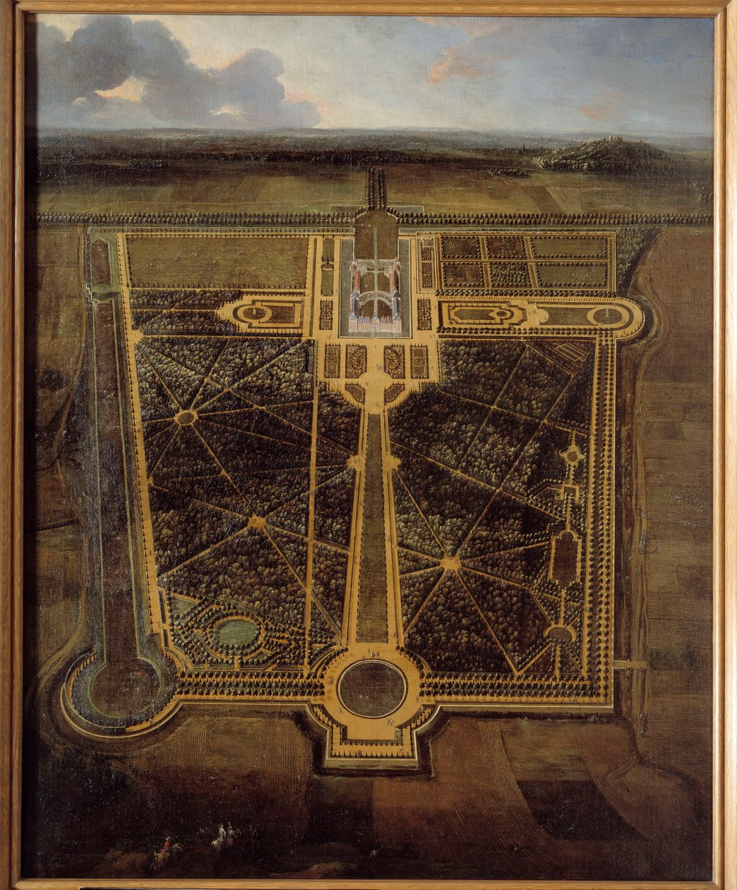 Perspektivvy av ett slott och en park a la francaise Målning av Pierre Denis Martin (1663-1742) 1711 Rouen, Musee des Beaux Arts av Pierre Denis Martin