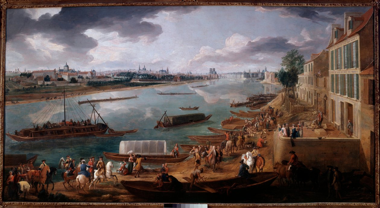 Utsikt över Paris, tagen från Quai de la Rapee 1716 Målning av Pierre Denis Martin (1663-1742) 1716 Sön. 1,7x3,15 m Paris, Musee Carnavalet av Pierre Denis Martin