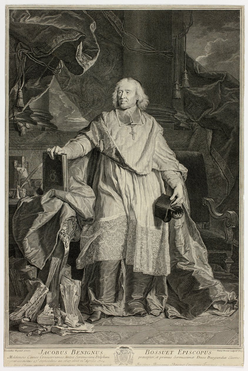 Porträtt av Jacques Bénigne Bossuet, biskop av Meaux av Pierre Drevet