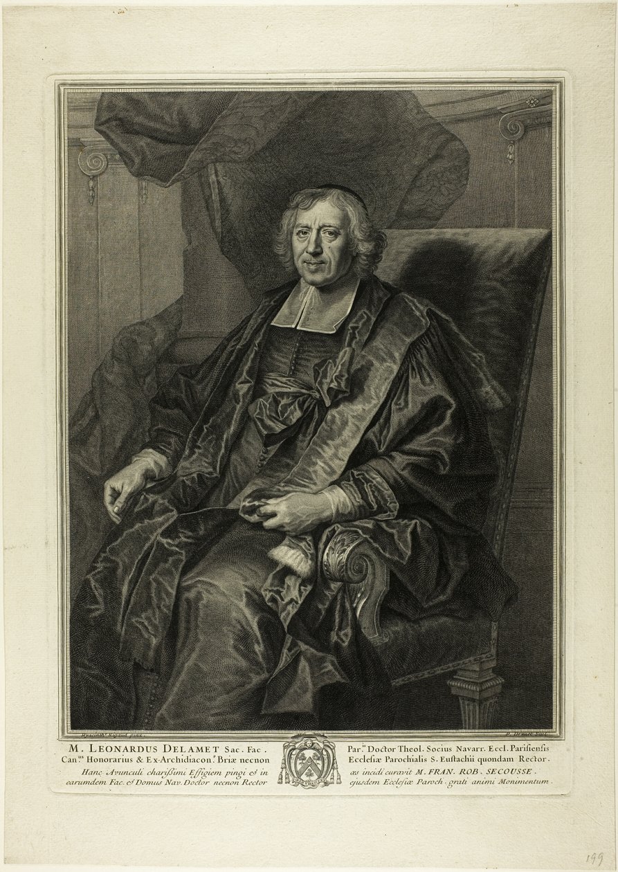 Porträtt av Léonard de Lamet av Pierre Drevet