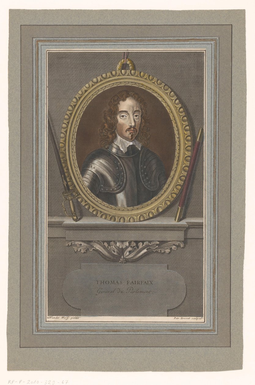 Porträtt av Thomas Fairfax Thomas Fairfax (titel på objekt) av Pierre Drevet