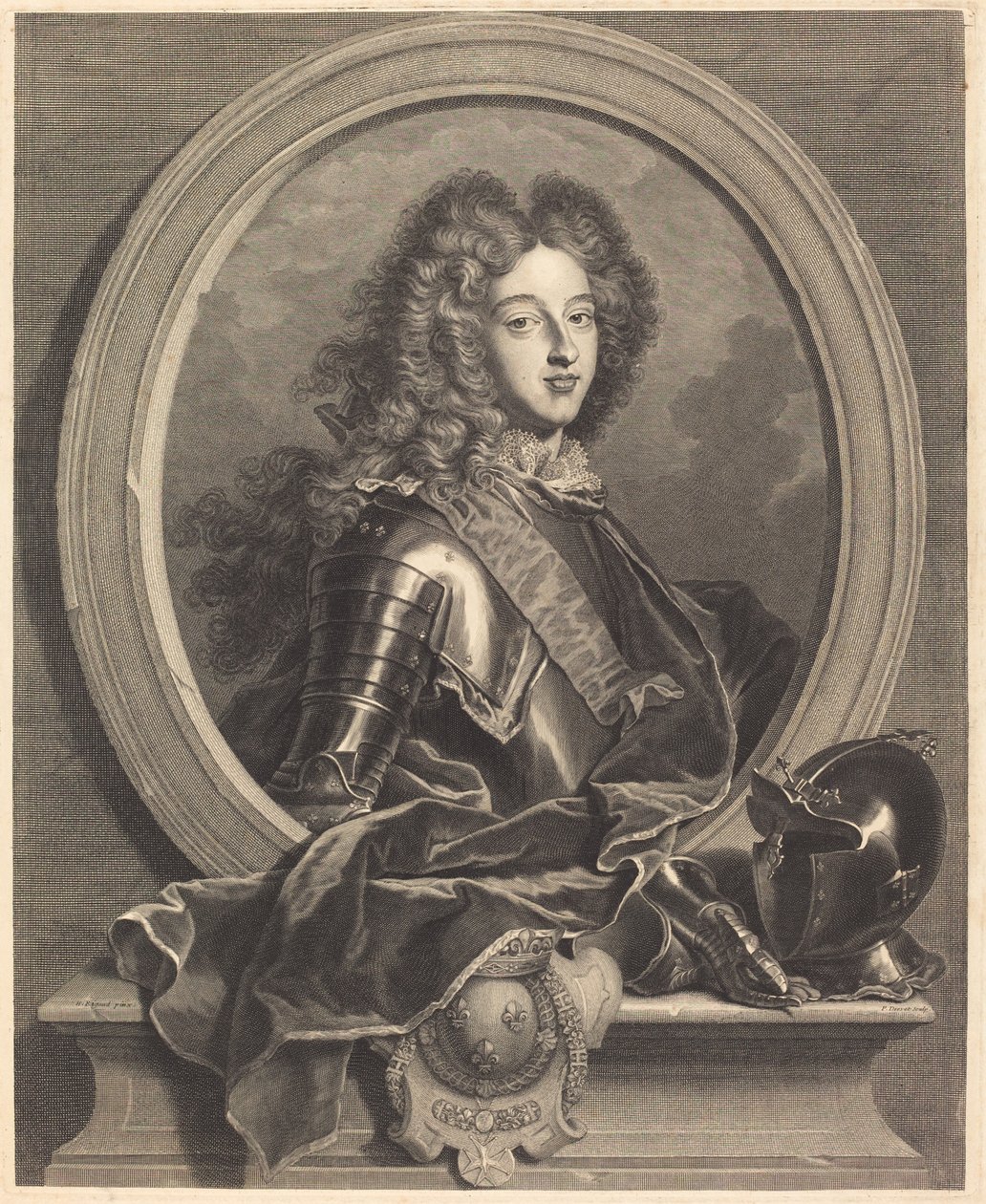 Ludvig av Frankrike, hertig av Bourgogne av Pierre Drevet after Hyacinthe Rigaud