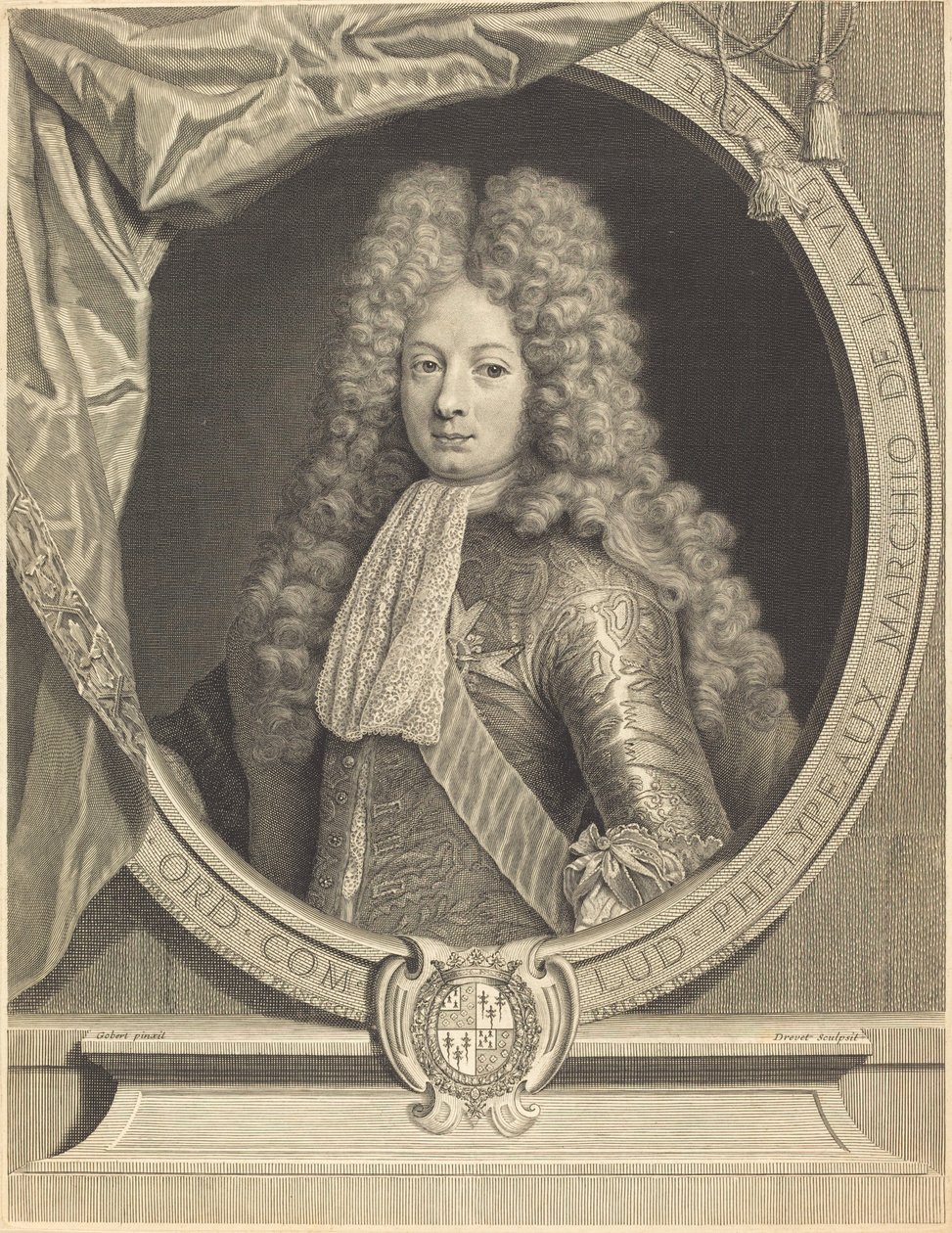 Markis de la Vrilliere av Pierre Drevet after Pierre Gobert