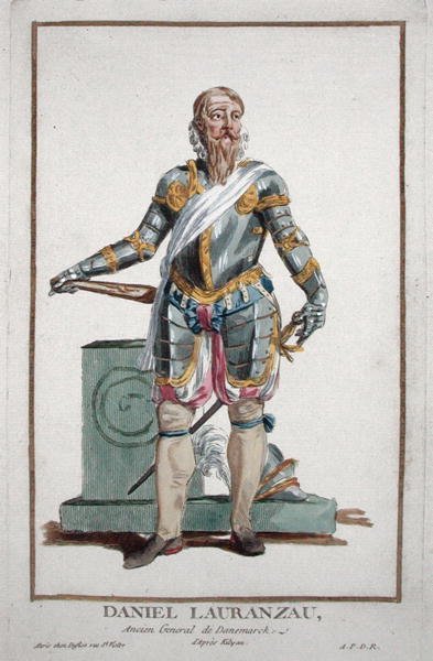 Daniel Laurenza från "Receuil des Estampes, Representant les Rangs et les Dignites, suivant le Costume de toutes les Nations existantes", publicerad 1780 (handkolorerad gravyr). av Pierre Duflos