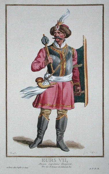 Eurs VII från "Receuil des Estampes, Representant les Rangs et les Dignites, suivant le Costume de toutes les Nations existantes", publicerad 1780 (handkolorerad gravyr) av Pierre Duflos
