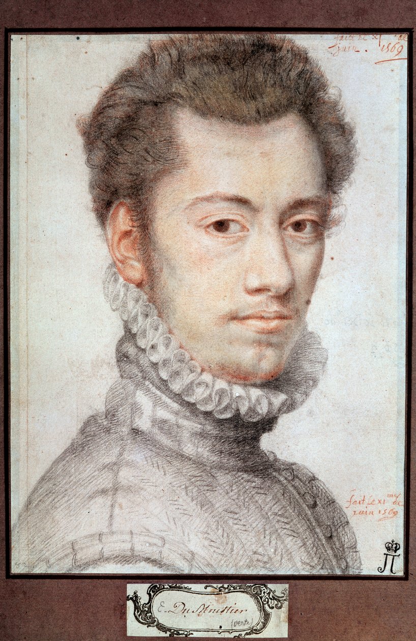 Porträtt av Etienne Dumoustier, c1570 av Pierre Dumonstier I