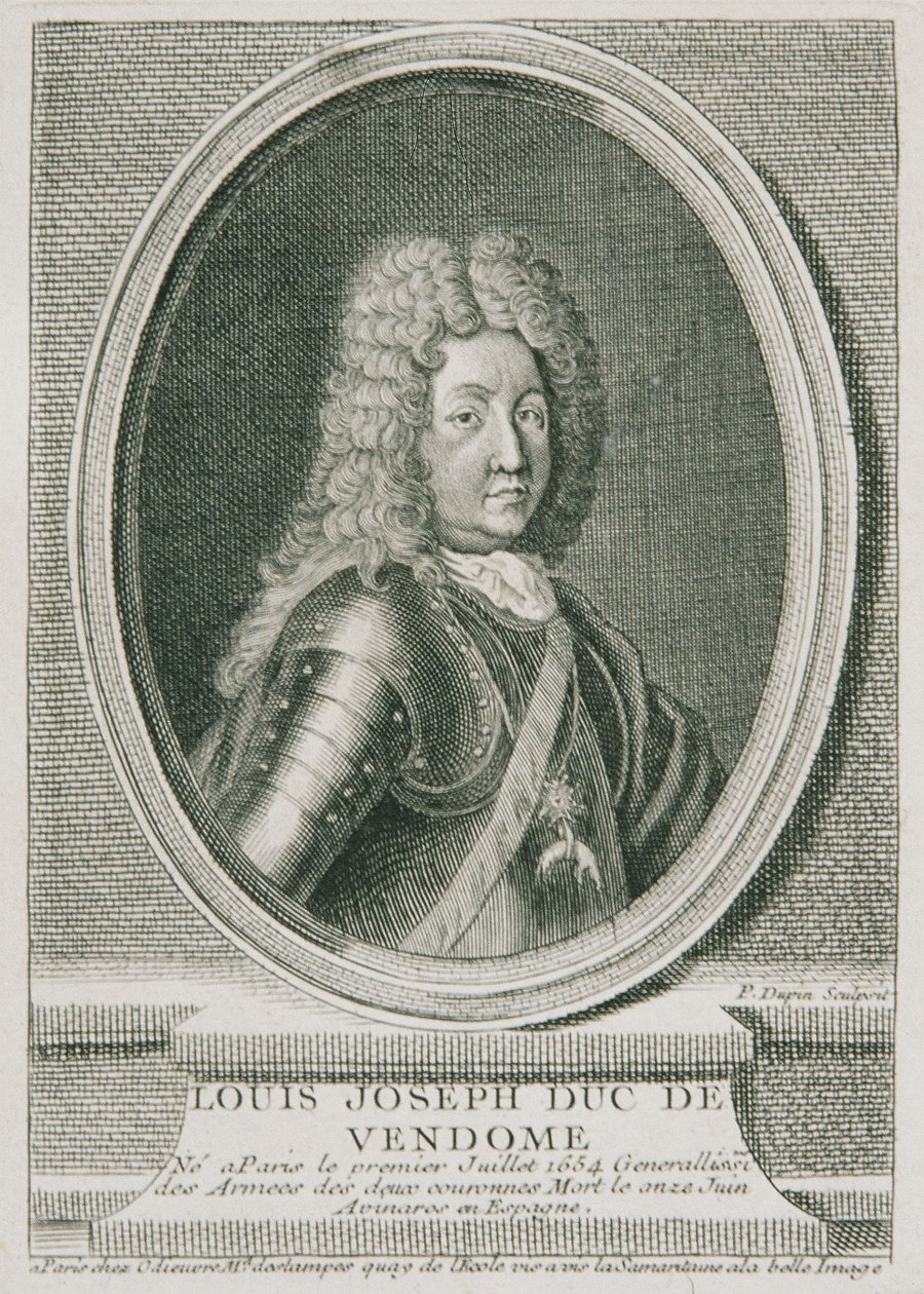 Franske generalen Louis Joseph Duc de Vendôme av Pierre Dupin