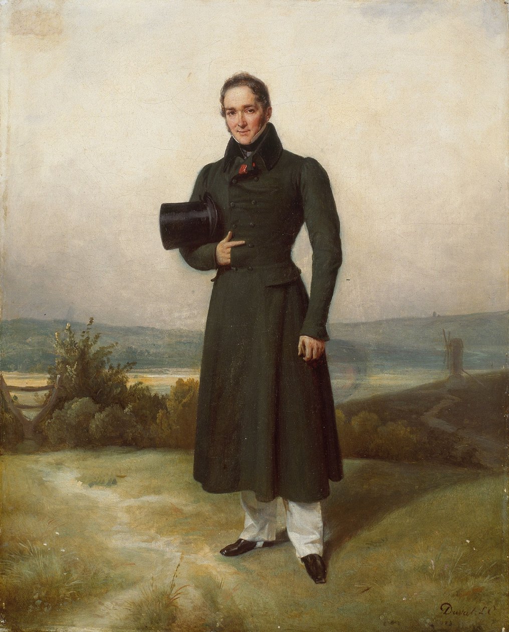Porträtt av en gentleman, ca 1830-35 (olja på duk) av Pierre Duval-Lecamus
