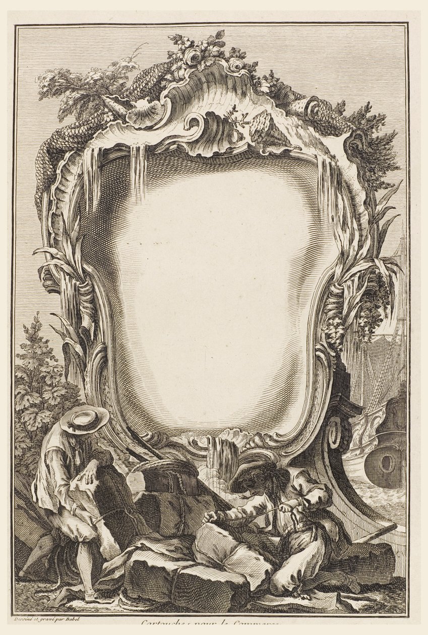 Cartridge for Commerce (kassett omgiven av element av sjöhandel) av Pierre Edme Babel