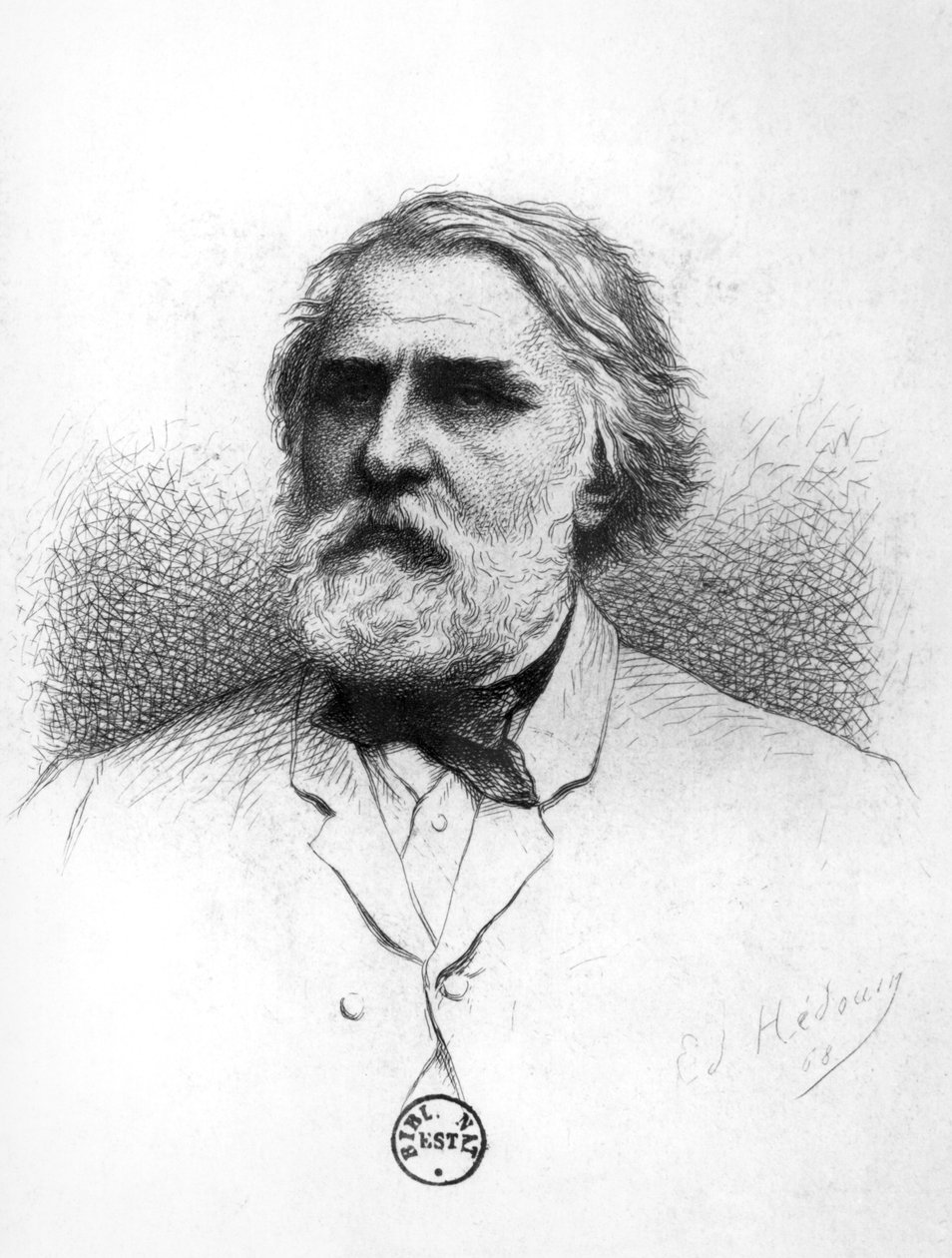 Porträtt av Ivan Turgenev (1818-83) av Pierre Edmond Alexandre Hedouin