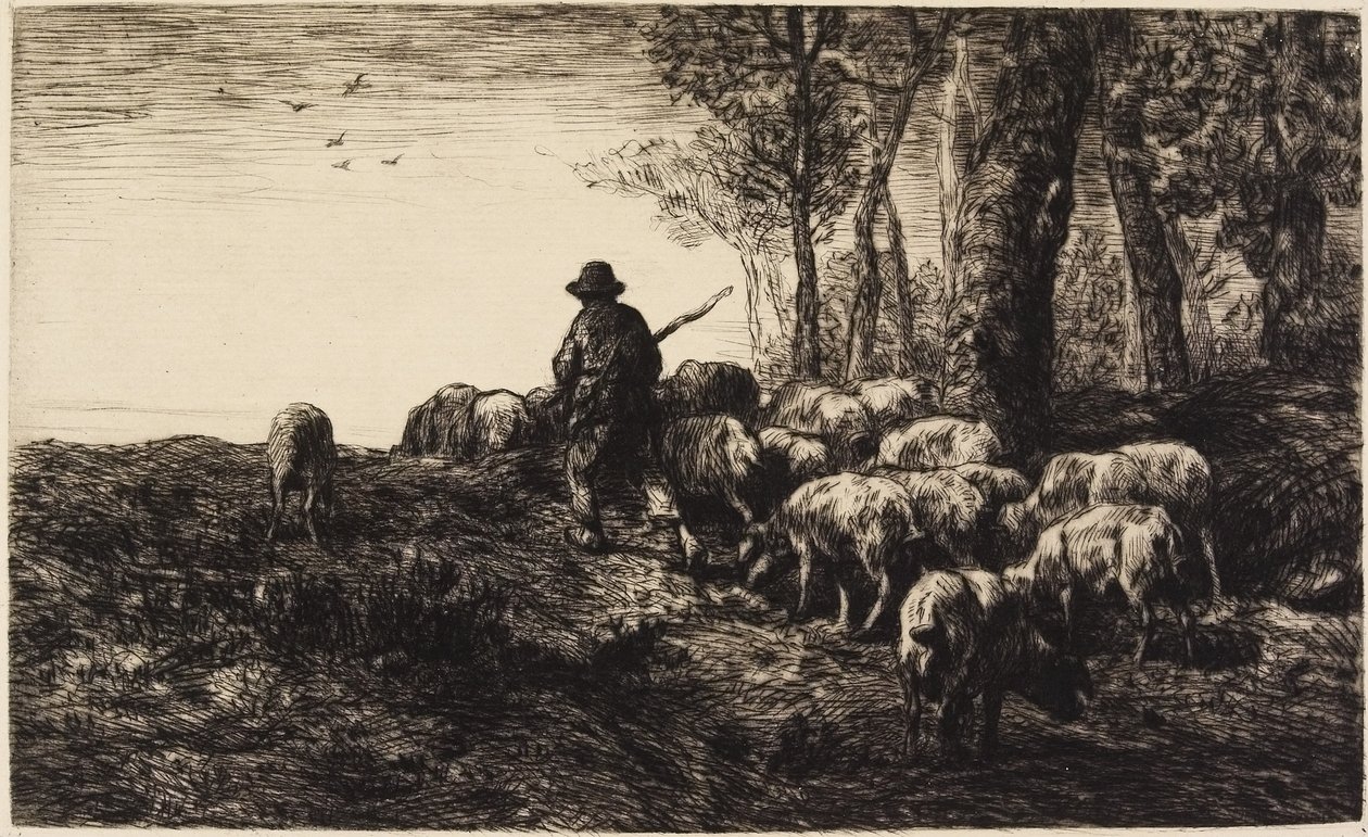 Tystnad och natt i skogen av Pierre Edmond Alexandre Hedouin