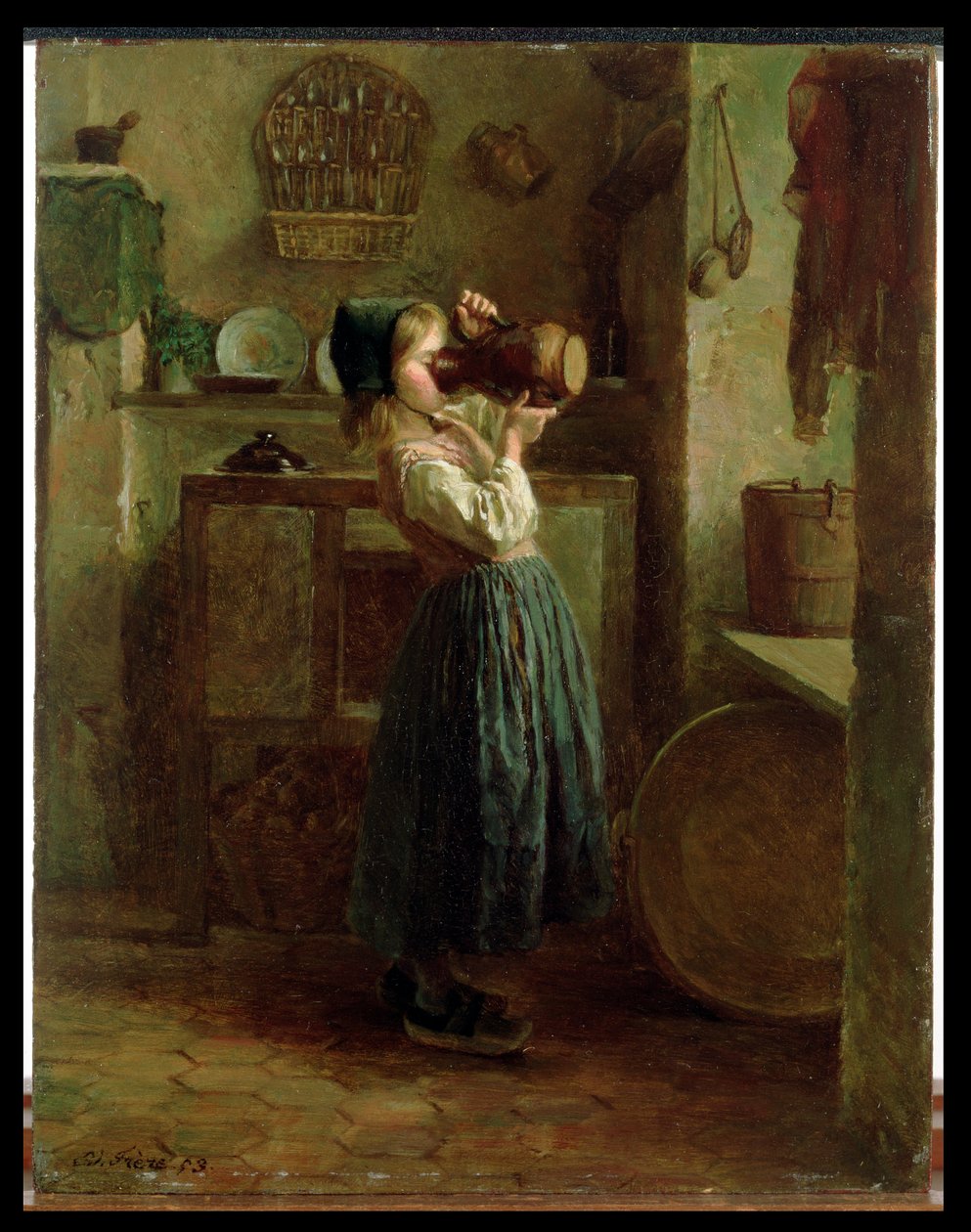 Att hjälpa sig själv, 1859 av Pierre Edouard Frere