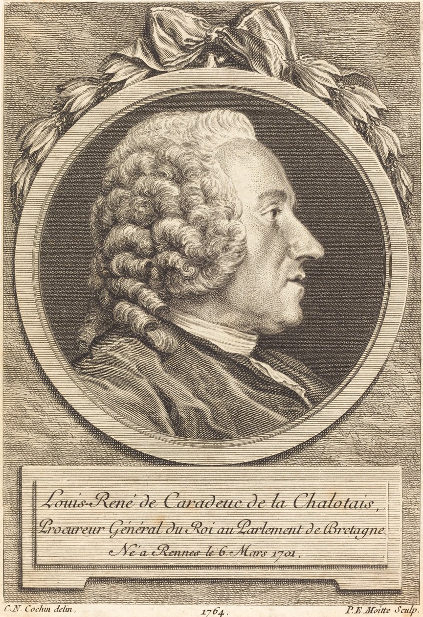 Louis-Rene de Caradeuc de la Chalotais av Pierre Etienne Moitte after Charles Nicolas Cochin II
