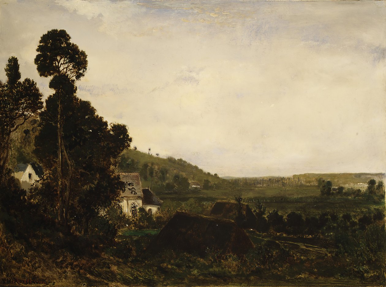 Ett gammalt kapell i en dal, ca. 1835. av Pierre Etienne Theodore Rousseau