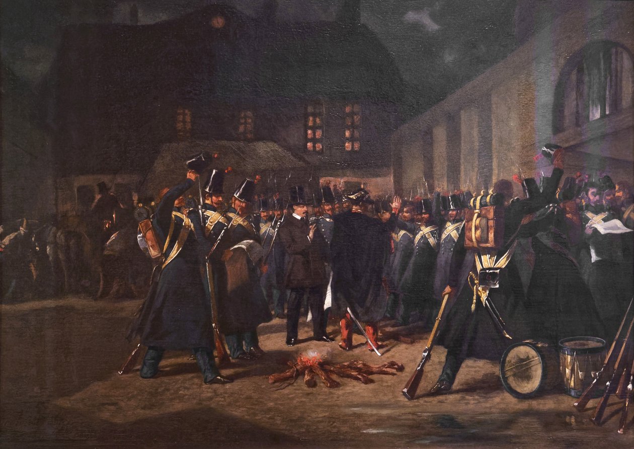 Nationalgardets samling under statskuppen den 2 december 1851 av Pierre Eugène Lacoste