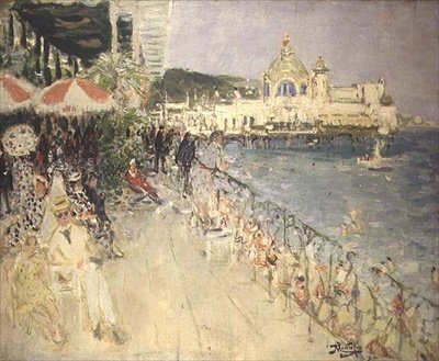 Framför kasinot på piren, Nice, ca 1937 av Pierre Eugene Montezin