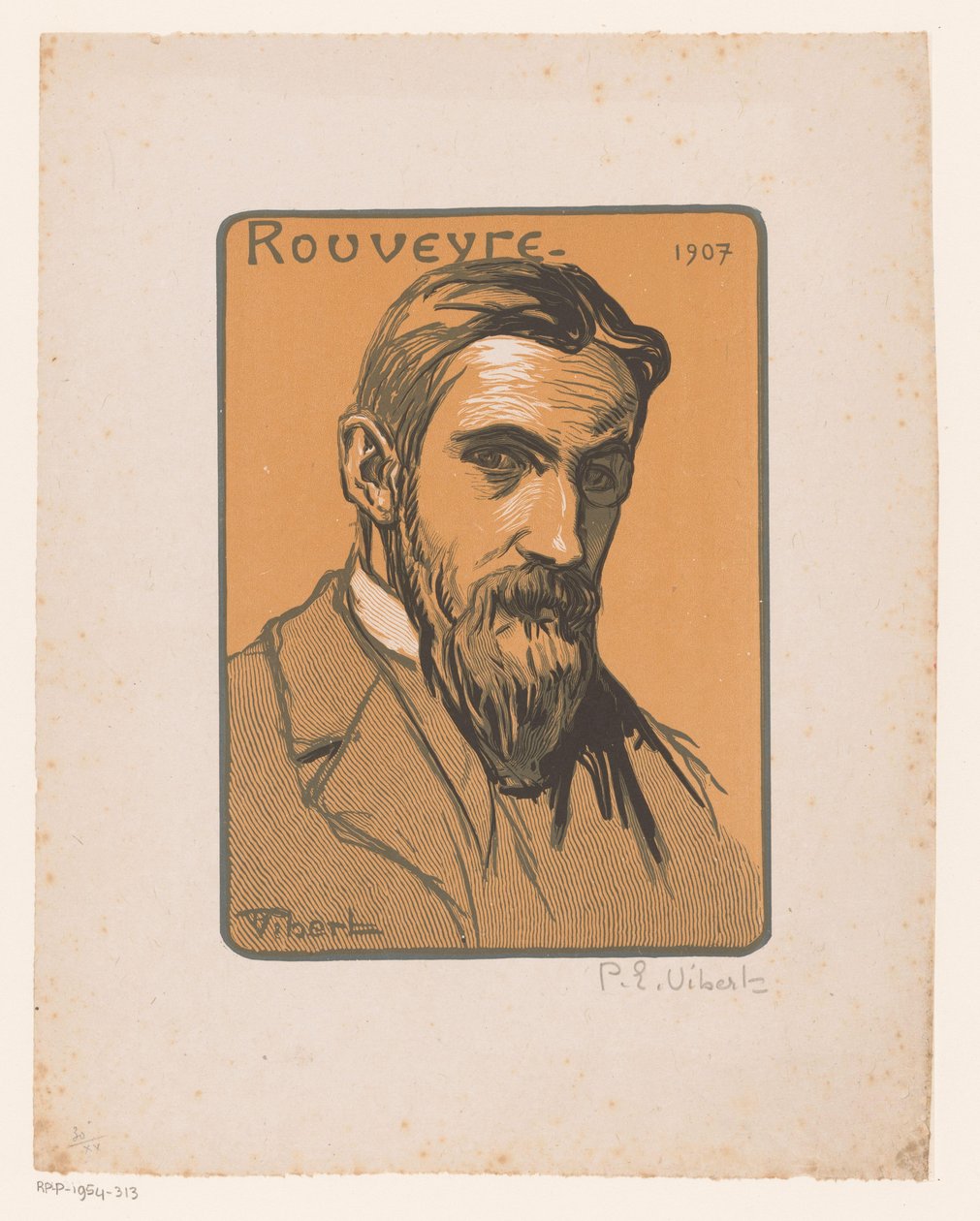 Porträtt av André Rouveyre Rouveyre (titel på objekt) av Pierre Eugène Vibert (signed by artist)