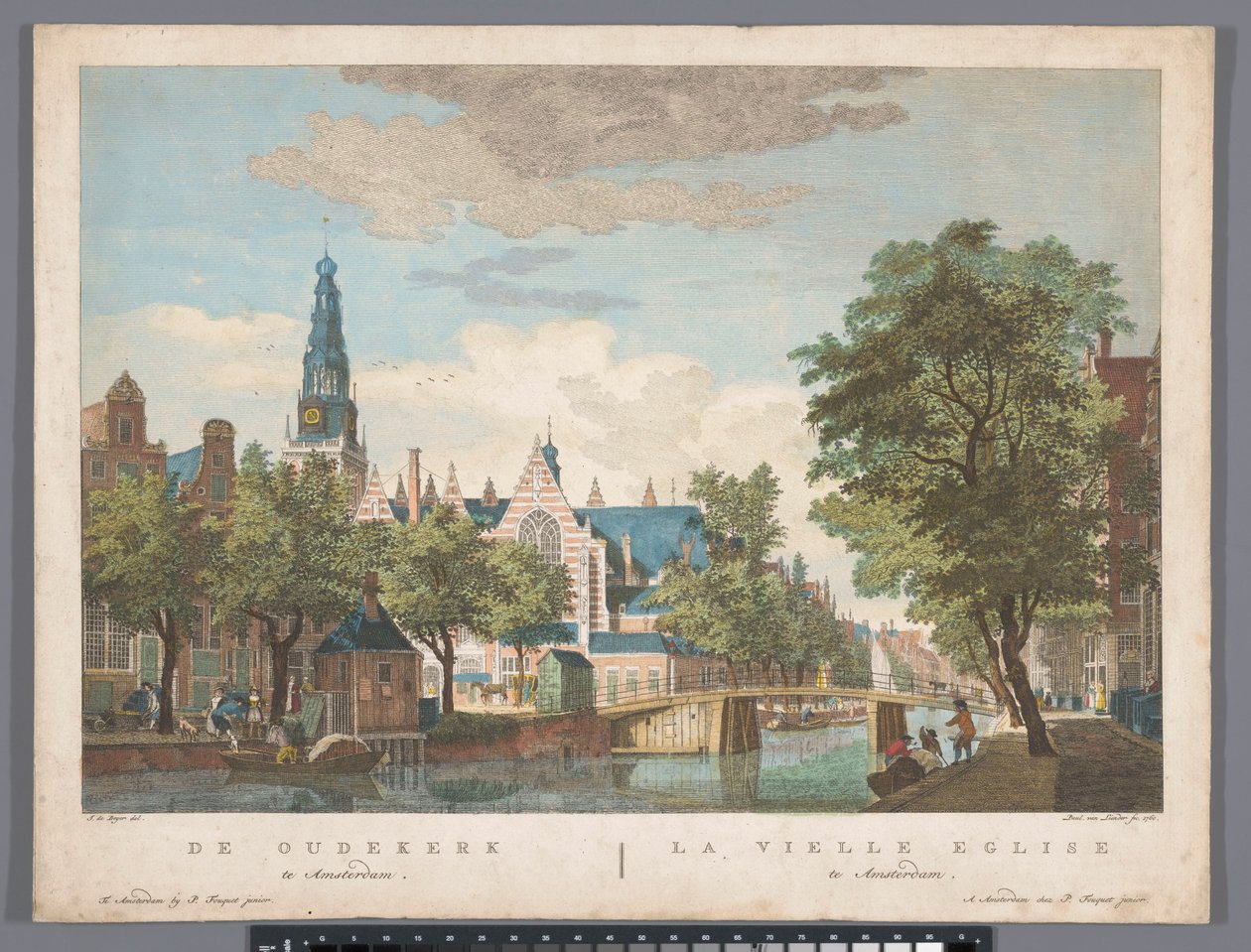 Utsikt över Oude Kerk i Amsterdam Oudekerk i Amsterdam (titel på objekt) av Pierre Fouquet