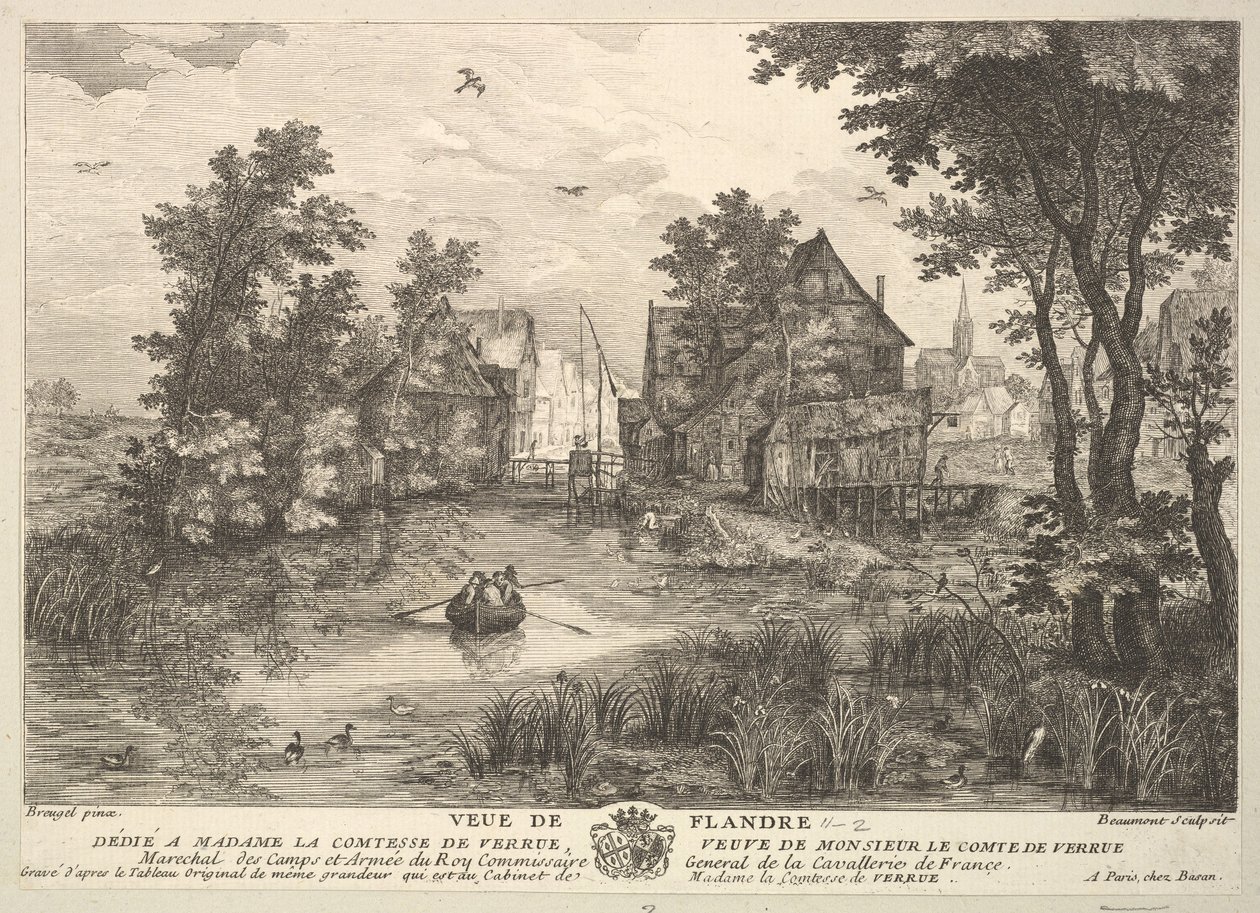 Utsikt över Flandern Veue de Flandre efter målningen i Madame la Comtesses samling .... av Pierre Francois Beaumont