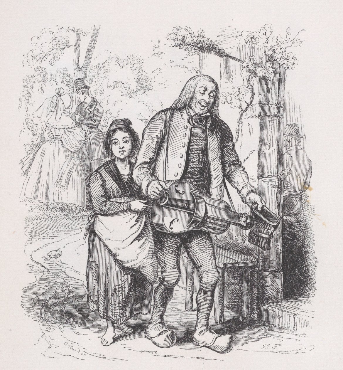 The Blind Man of Bagnolet från The Complete Works of Béranger, 1836. av Pierre Francois Godard