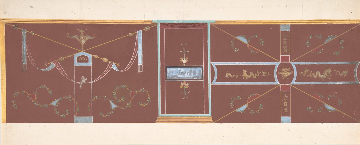 Design för väggdekoration, . av Pierre Francois Leonard Fontaine