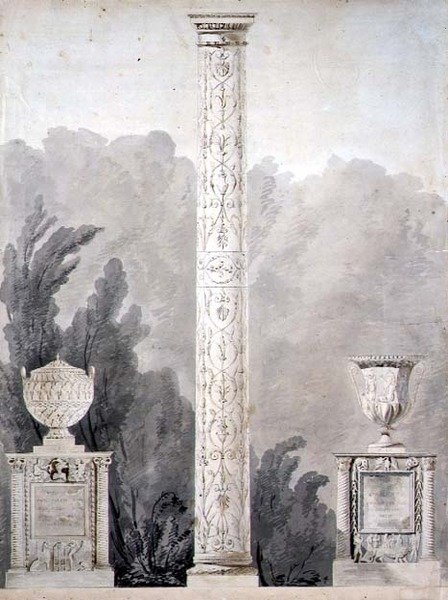 Design för neoklassiska monument av Pierre Francois Leonard Fontaine