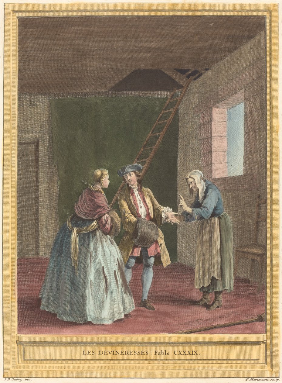 Les devineresses (Spåkägarna) av Pierre Francois Martenasie after Jean Baptiste Oudry
