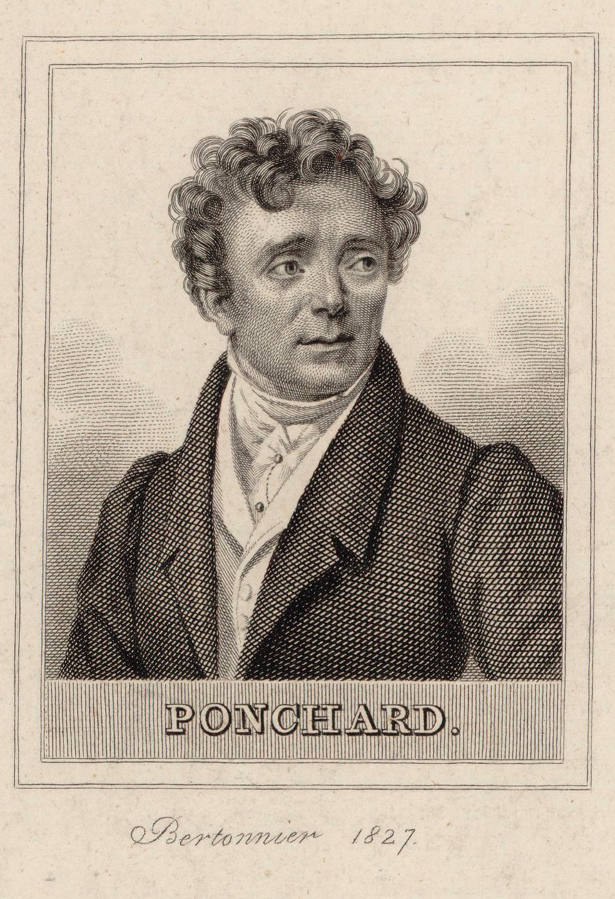 Porträtt av operasångaren Louis Antoine Eléonore Ponchard 1787-1866, 1827. av Pierre François Bertonnier